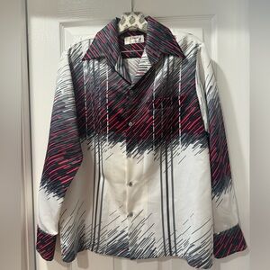 Men's Shirt in Black, White, and Fuschia 1970’s touch of class vintage disco